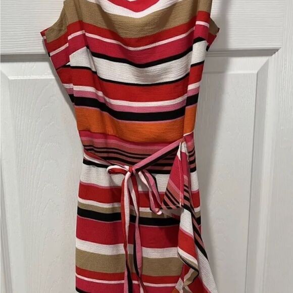 🎁3/$30🎁 Nicole Miller Studio Size 10 Wrap  Striped Dress - Picture 3 of 7
